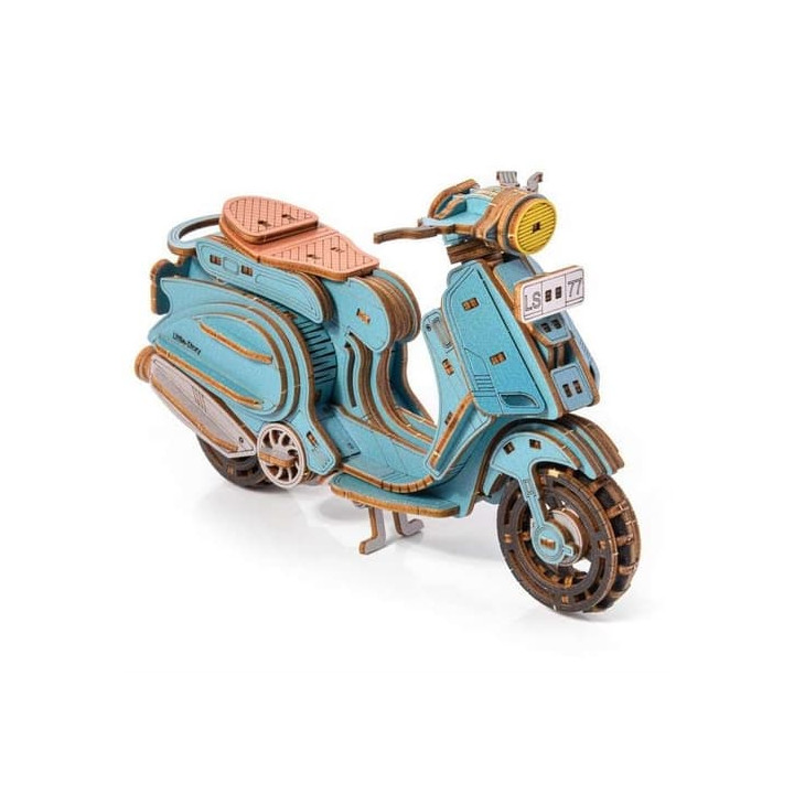 Little Story 3D dřevěná skládačka Sting Scooter modrý