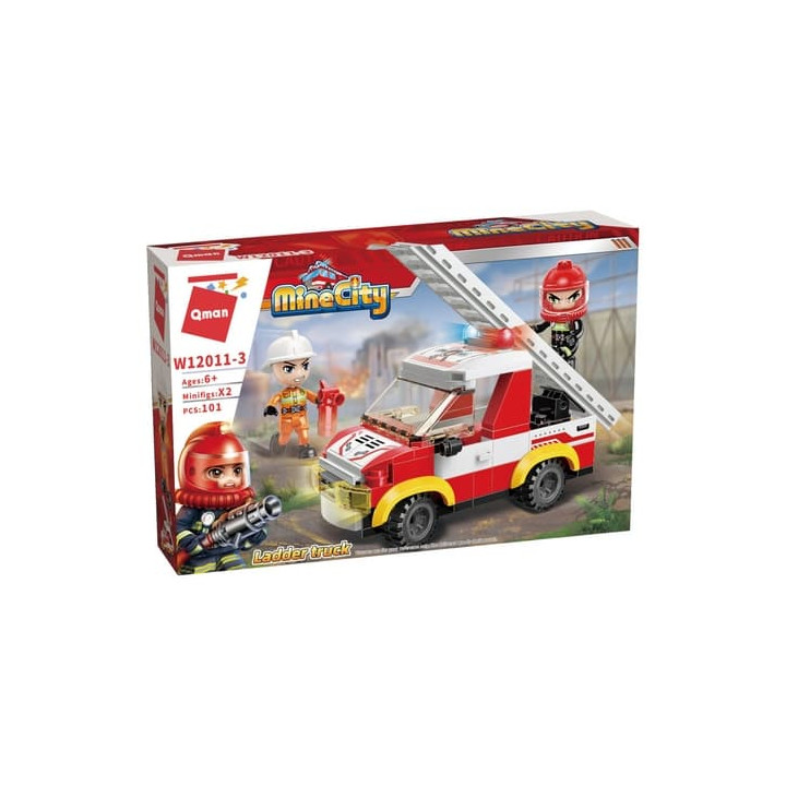 Qman Mine City Fire Line W12011-3 Automobilový žebřík