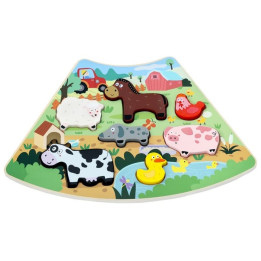 2Kids Toys Dřevěné puzzle Veselá farma propojitelné