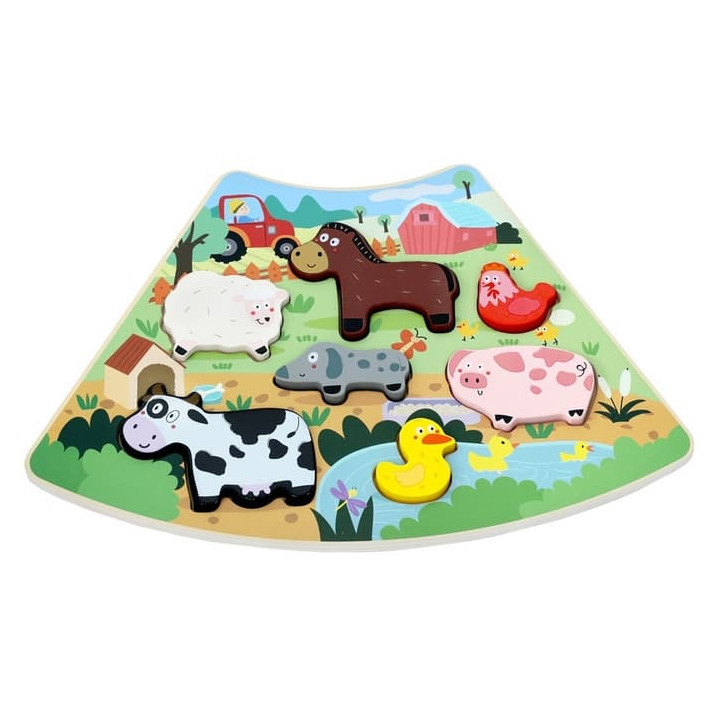2Kids Toys Dřevěné puzzle Veselá farma propojitelné