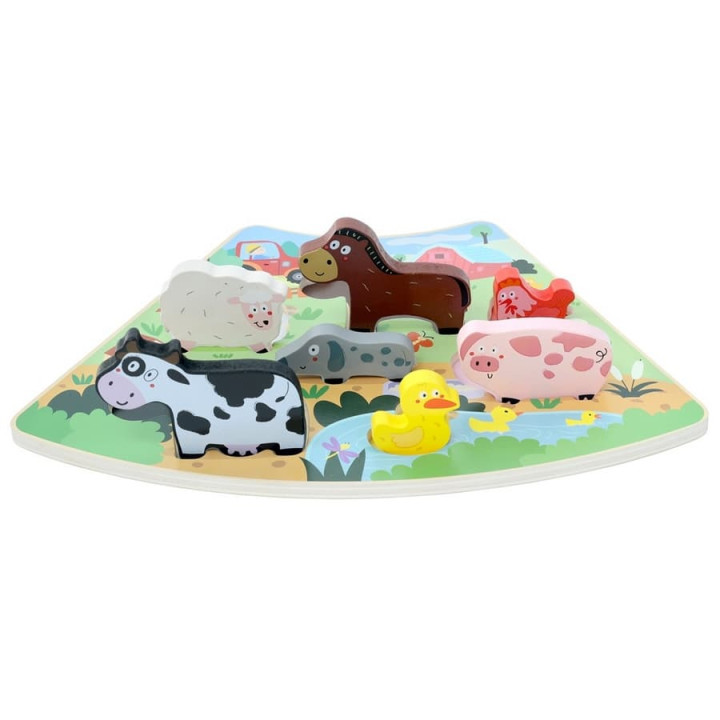 2Kids Toys Dřevěné puzzle Veselá farma propojitelné
