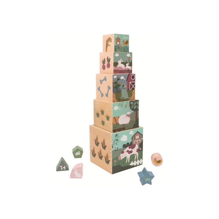 2Kids Toys Skládací věž z kostek Farma
