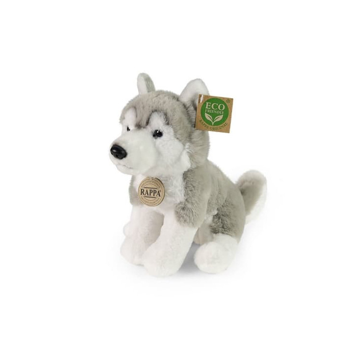 Rappa Plyšový pes husky sedící 23 cm SOFT COLLECTION, ECO-FRIENDLY