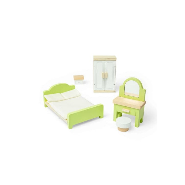 Bigjigs Toys Dřevěný nábytek do domečku pro panenky Ložnice