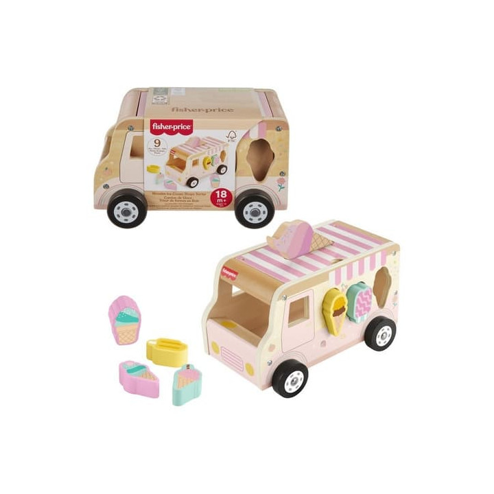 Fisher Price DŘEVĚNÁ VKLÁDAČKA ZMRZLINÁŘSKÉ AUTO