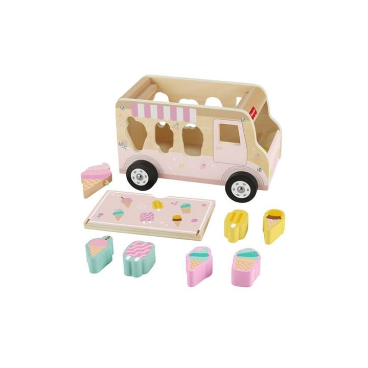 Fisher Price DŘEVĚNÁ VKLÁDAČKA ZMRZLINÁŘSKÉ AUTO