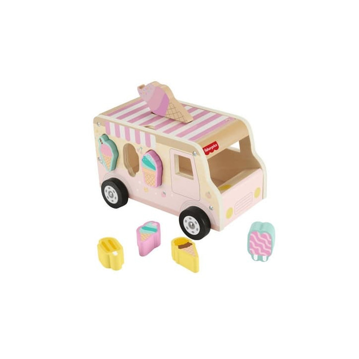Fisher Price DŘEVĚNÁ VKLÁDAČKA ZMRZLINÁŘSKÉ AUTO