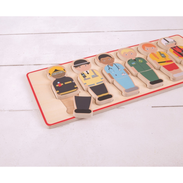 Bigjigs Toys Vkládací puzzle záchranářský tým