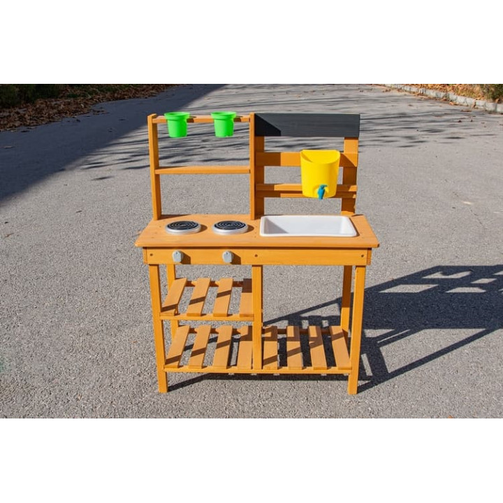 2Kids Toys Dřevěná zahradní kuchyňka s dřezem
