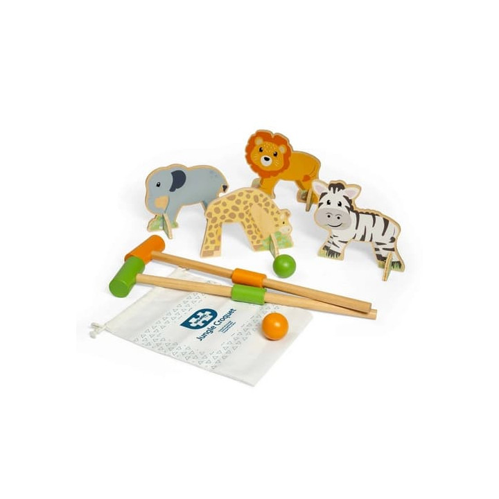 Bigjigs Toys Dřevěný kroket Džungle