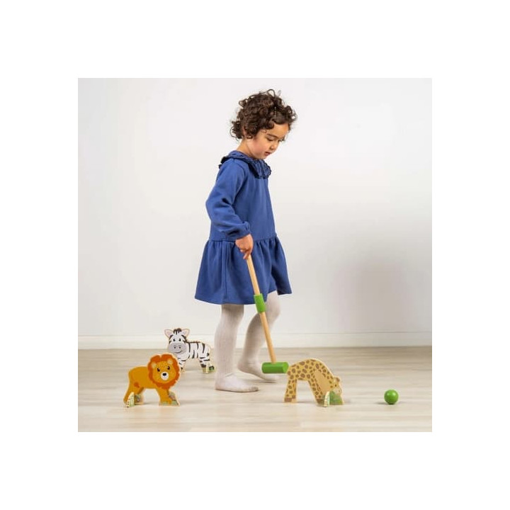 Bigjigs Toys Dřevěný kroket Džungle