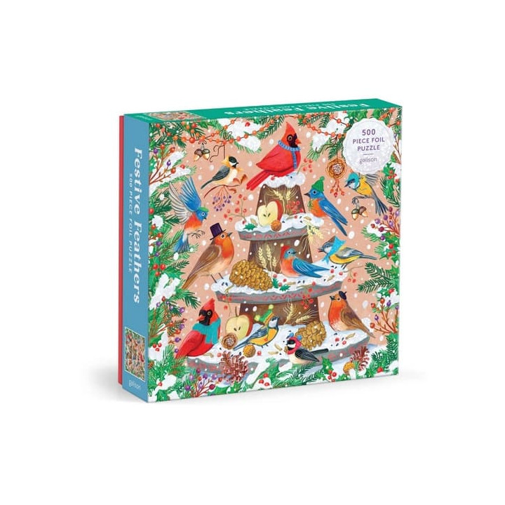 Galison Fóliové puzzle Zimní ptáci 500 dílků