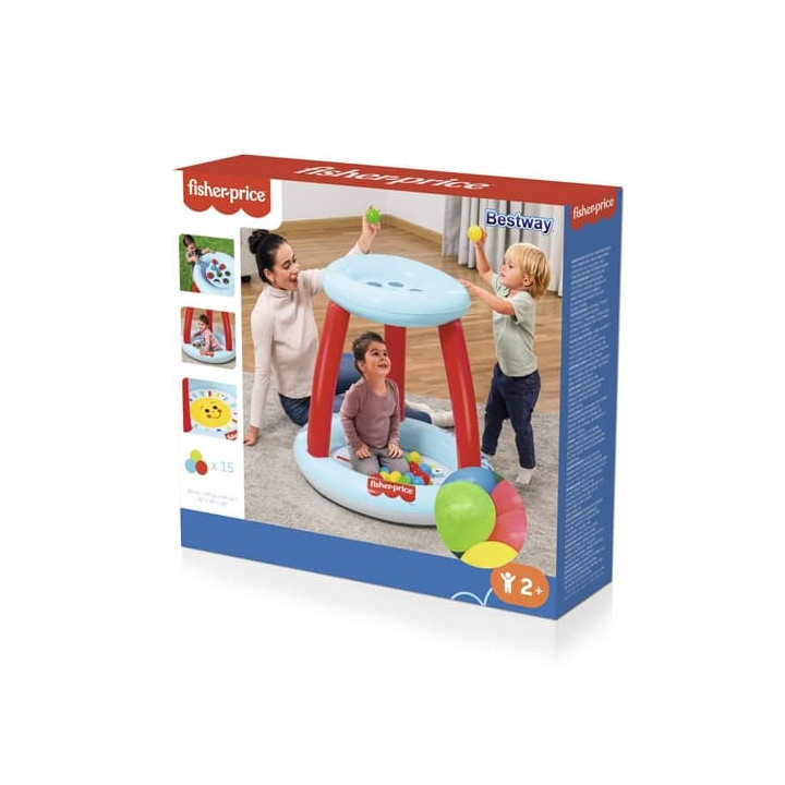 Nafukovací hrací centrum Fisher Price s míčky - 15ks, 89cm x 89cm x 84cm