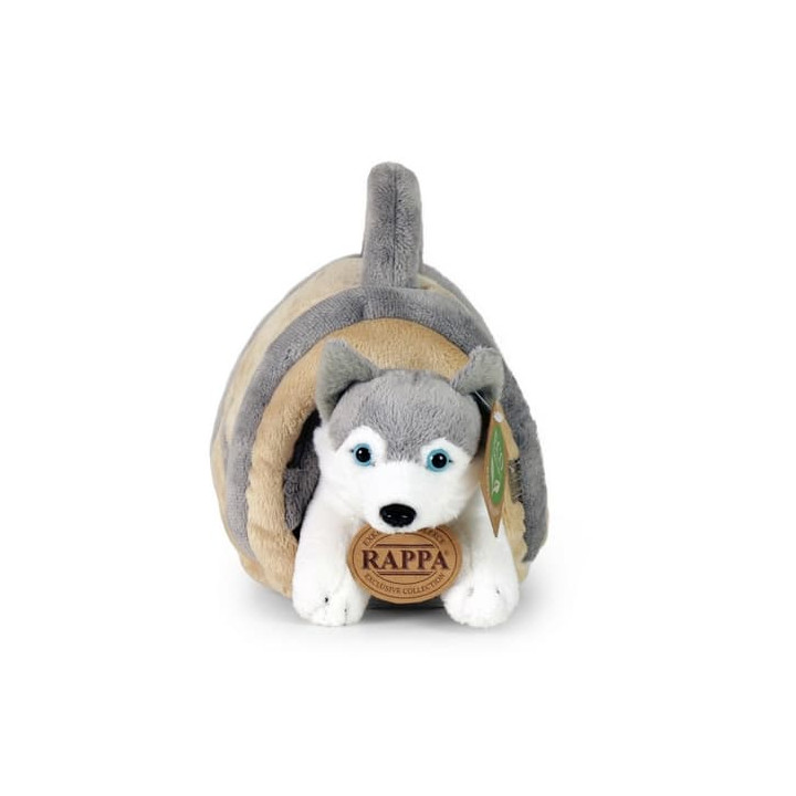 Rappa Plyšový pes Husky s přepravkou 13 cm ECO-FRIENDLY
