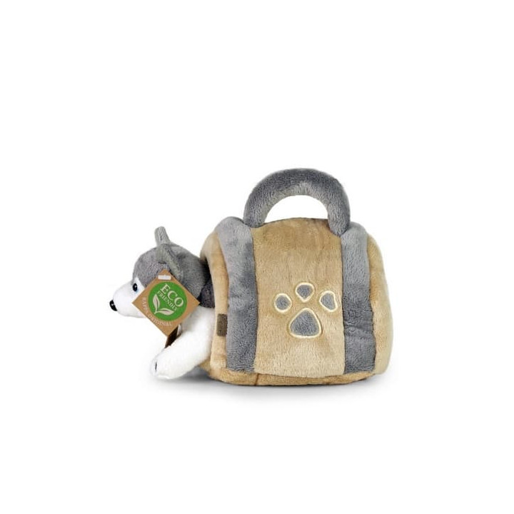 Rappa Plyšový pes Husky s přepravkou 13 cm ECO-FRIENDLY