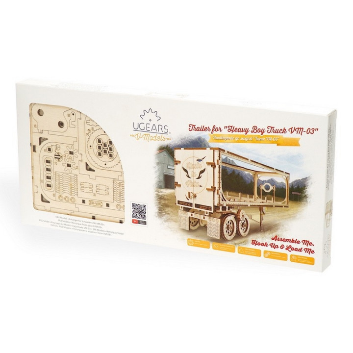 Ugears 3D dřevěné mechanické puzzle Návěs pro tahač Heavy Boy