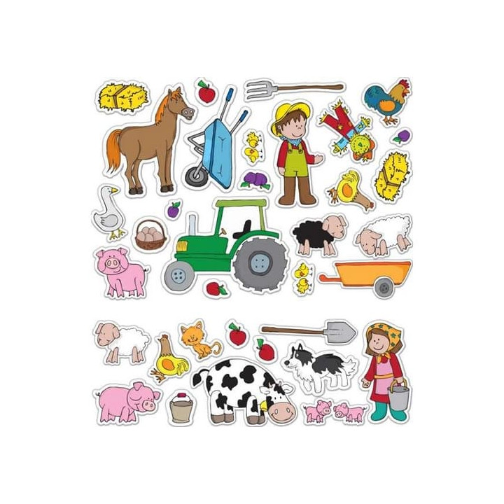 Fiesta Crafts Znovupoužitelné samolepky se scénou Farma