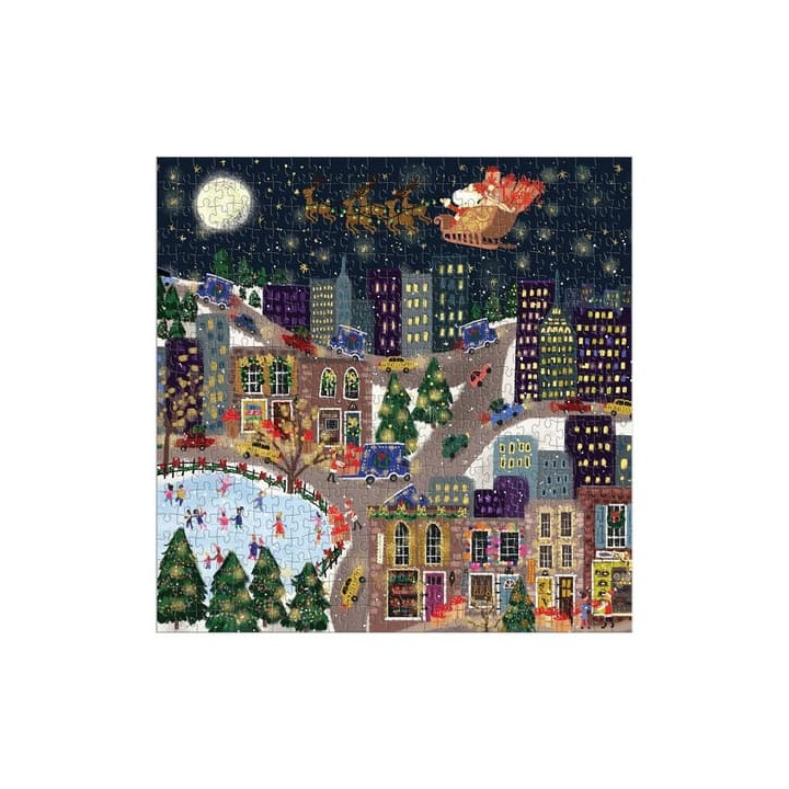 Galison Fóliové puzzle Joy Laforme Vánoční městečko Presentville 500 dílků