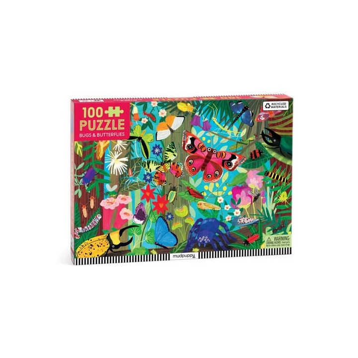 Mudpuppy Puzzle Motýli a hmyz 100 dílků