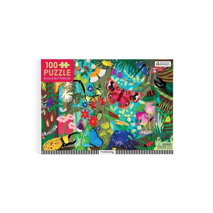 Mudpuppy Puzzle Motýli a hmyz 100 dílků