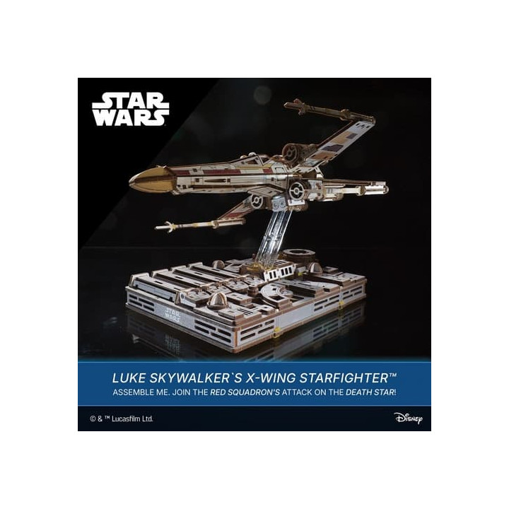Ugears 3D dřevěná mechanická skládačka Star Wars Luke Skywalker X-Wing stíhačka