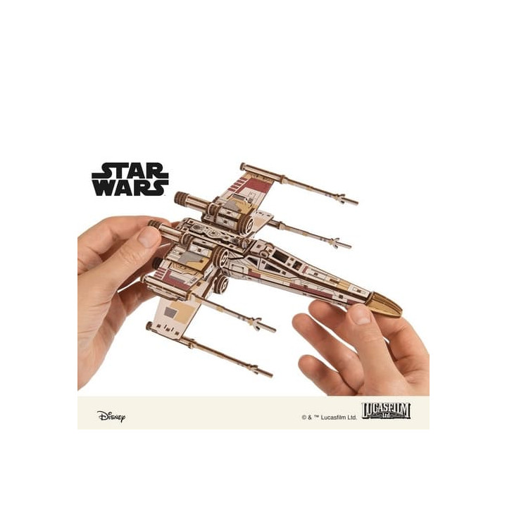 Ugears 3D dřevěná mechanická skládačka Star Wars Luke Skywalker X-Wing stíhačka