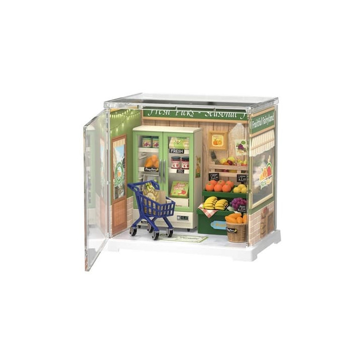 RoboTime 3D dřevěná skládačka Miniatura domečku mini Prodejna ovoce a zeleniny