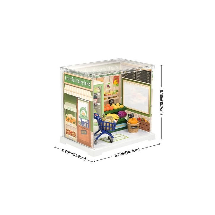 RoboTime 3D dřevěná skládačka Miniatura domečku mini Prodejna ovoce a zeleniny
