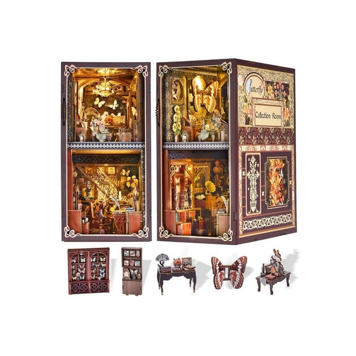2Kids Toys 3D skládačka Zarážka na knihy Miniatura domečku Dům sběratele motýlů