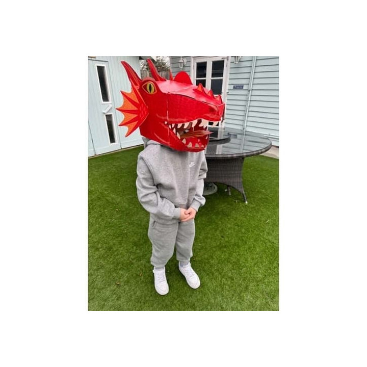 Fiesta Crafts Kreativní sada 3D maska Červený drak