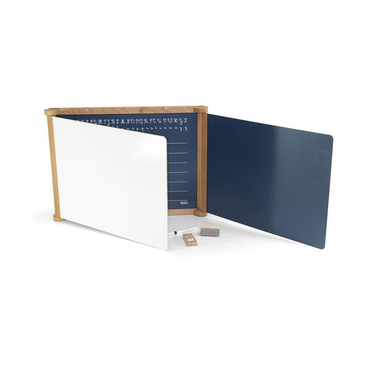 Jeujura Dřevěná trojkřídlá multifunkční tabule 156x43 cm s příslušenstvím
