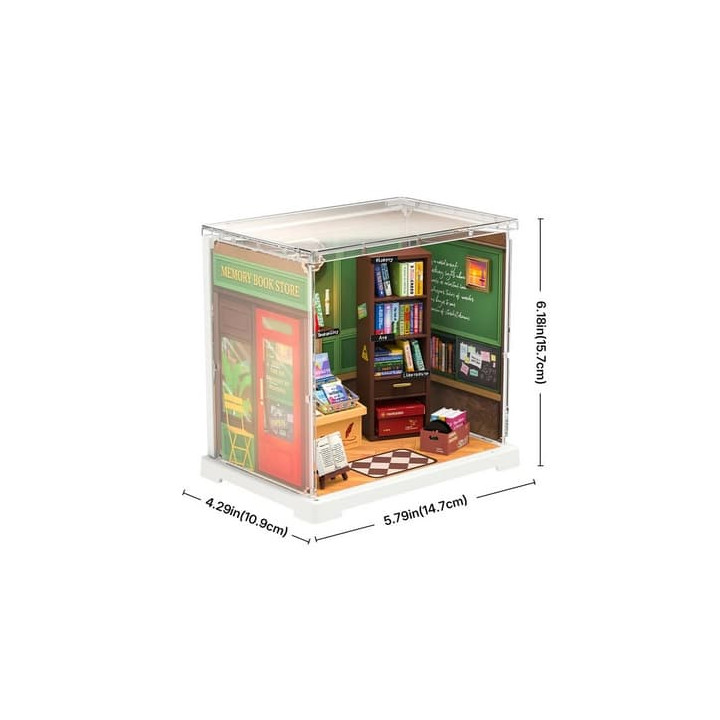 RoboTime 3D dřevěná skládačka Miniatura domečku mini Knihkupectví