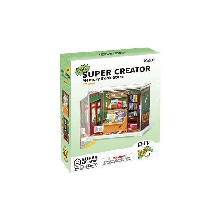 RoboTime 3D dřevěná skládačka Miniatura domečku mini Knihkupectví