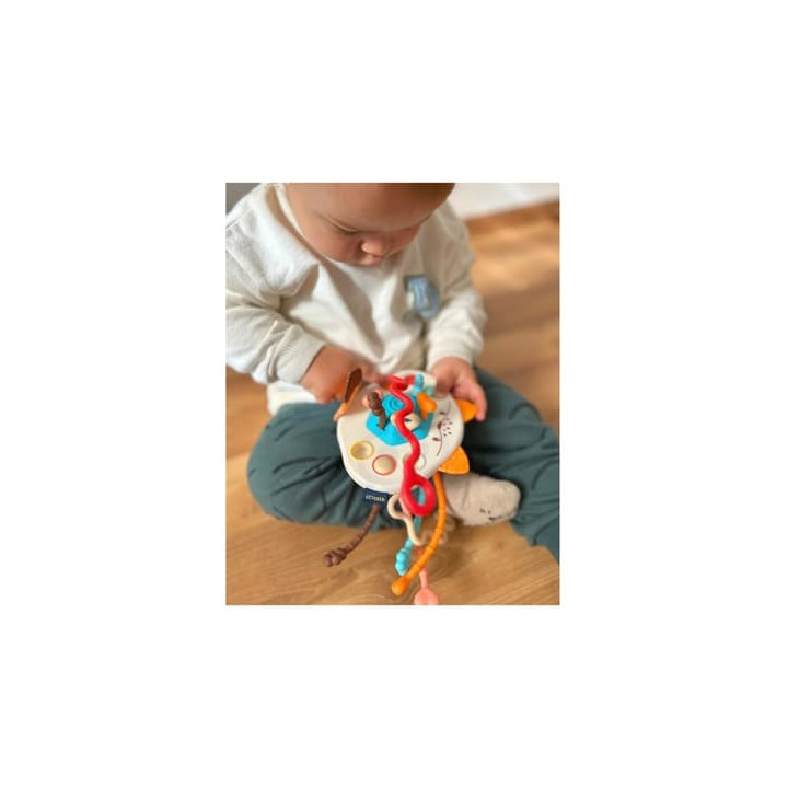 Montessori senzorická hračka - kousátko a chrastítko liška