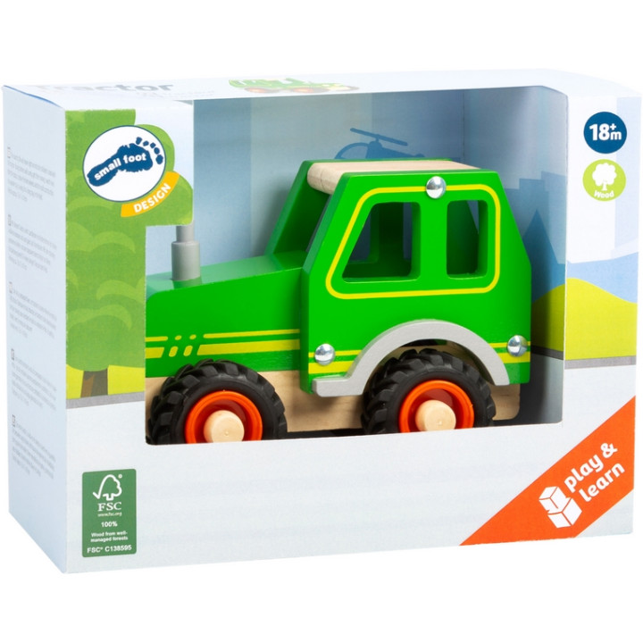 Small Foot Dřevěný traktor zelený