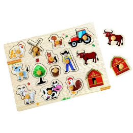 2Kids Toys Dřevěné puzzle Farma 14 dílků