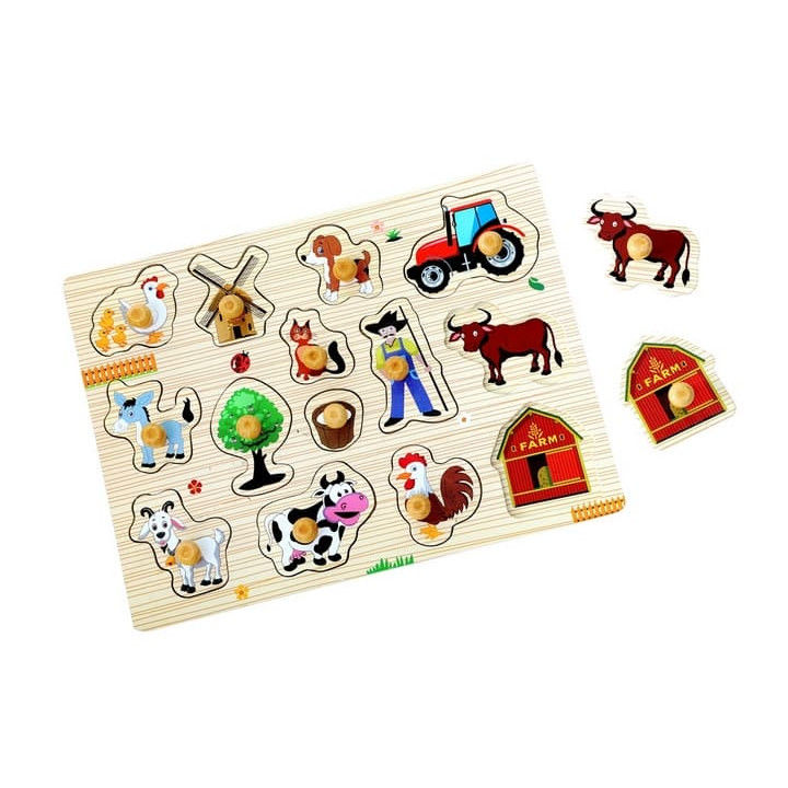 2Kids Toys Dřevěné puzzle Farma 14 dílků