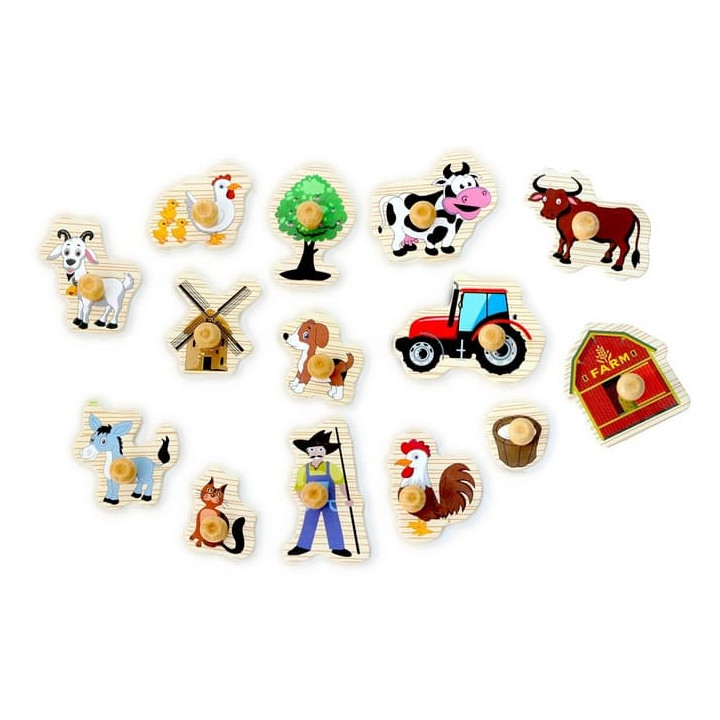 2Kids Toys Dřevěné puzzle Farma 14 dílků