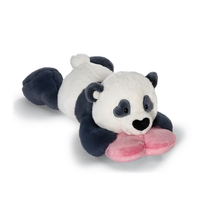 NICI Plyšová panda Love se srdíčkem - ležící, 20 cm