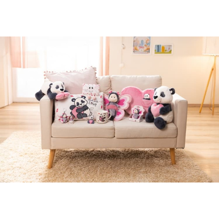 NICI Plyšová panda Love se srdíčkem - ležící, 20 cm