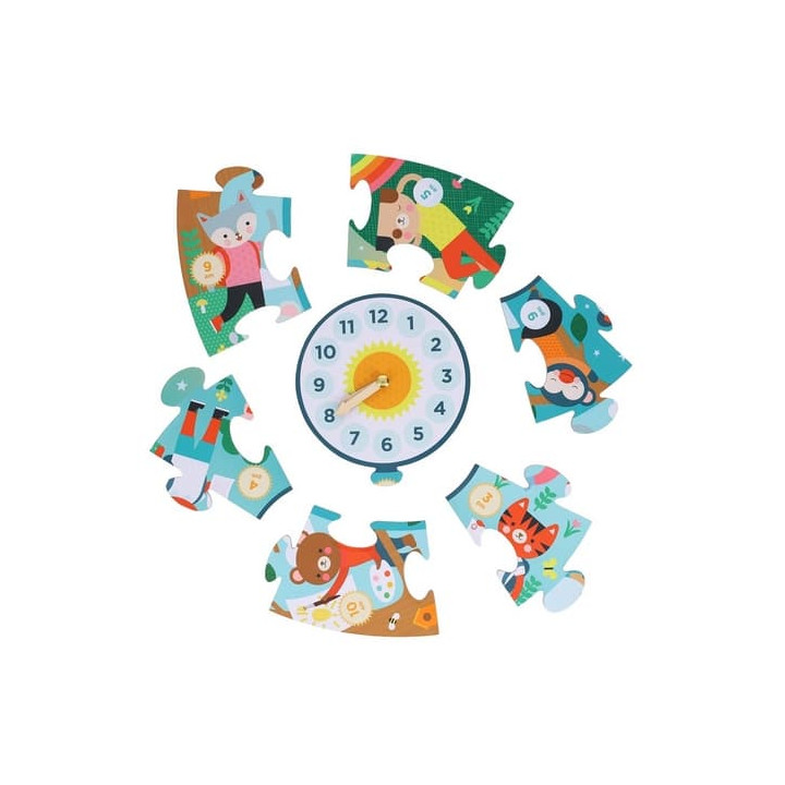 Petit Collage Podlahové puzzle Ilustrované učební hodiny