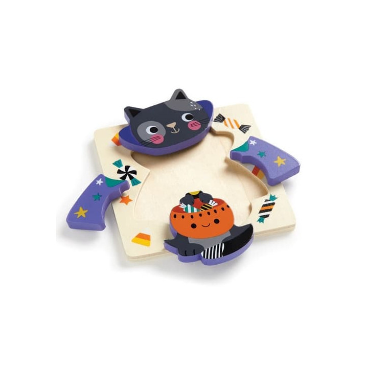 Mudpuppy Dřevěné puzzle sada 4 puzzle Halloween