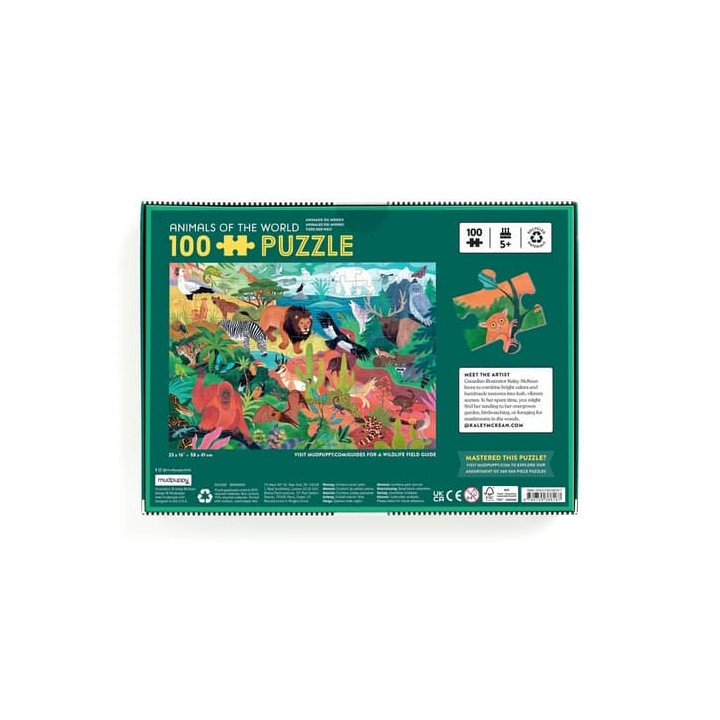 Mudpuppy Zvířata světa Puzzle100 dílků