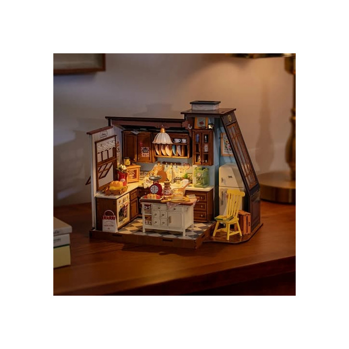 RoboTime 3D dřevěná skládačka Miniatura domečku Kuchyně plná vůní
