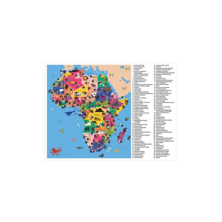 Mudpuppy Zeměpisné puzzle Mapa Afriky 70 dílků