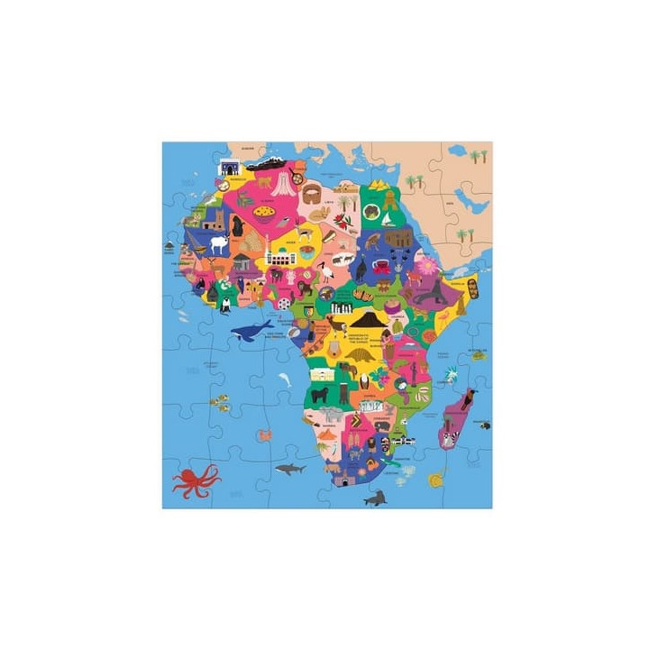 Mudpuppy Zeměpisné puzzle Mapa Afriky 70 dílků