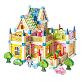 2Kids Toys Dřevěná stavebnice Zámek barevný
