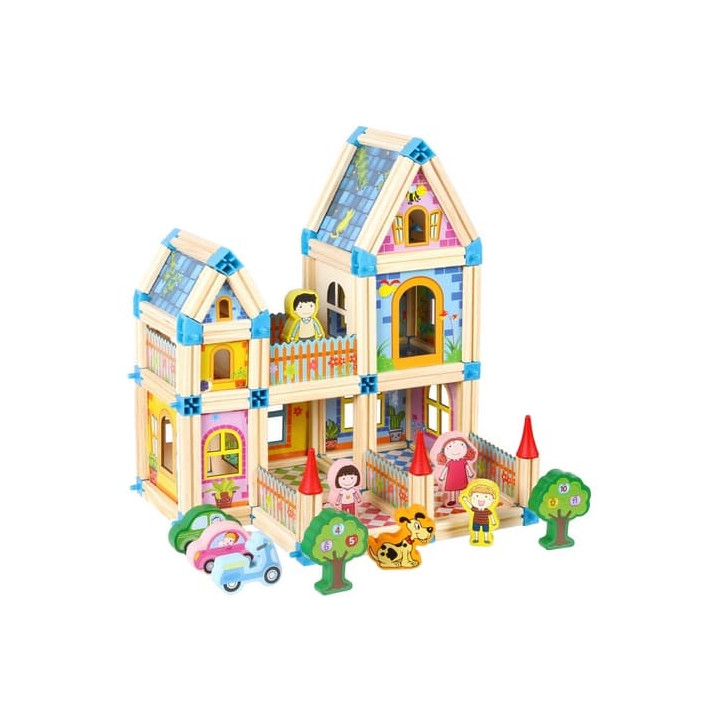 2Kids Toys Dřevěná stavebnice Zámek barevný