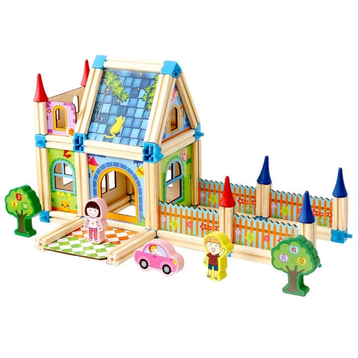2Kids Toys Dřevěná stavebnice Zámek barevný
