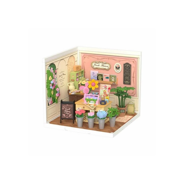 RoboTime 3D dřevěná skládačka Miniatura domečku Květinářství Fresh Flower